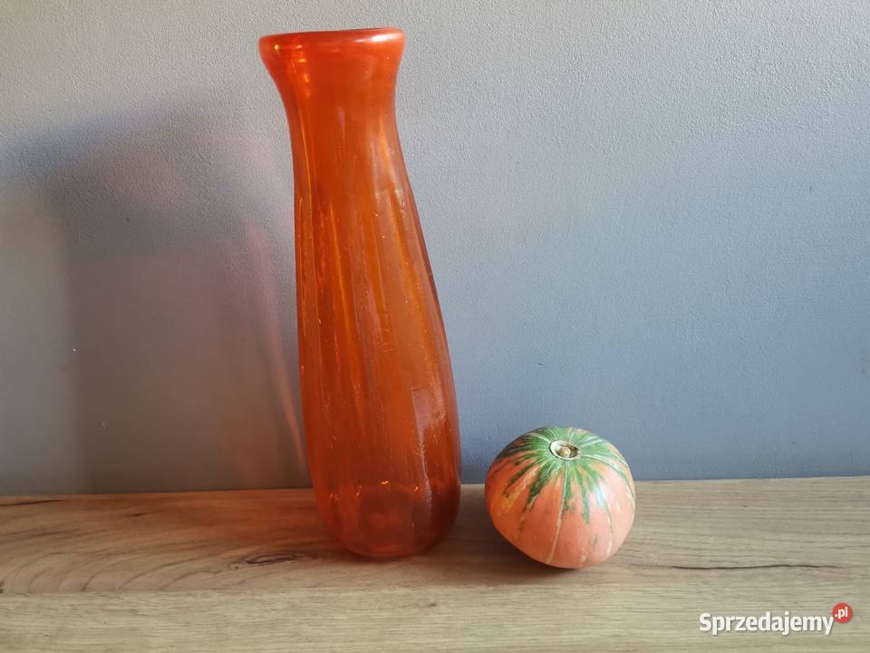 Stary duży ciężki pomarańczowy wazon HSG Katowice