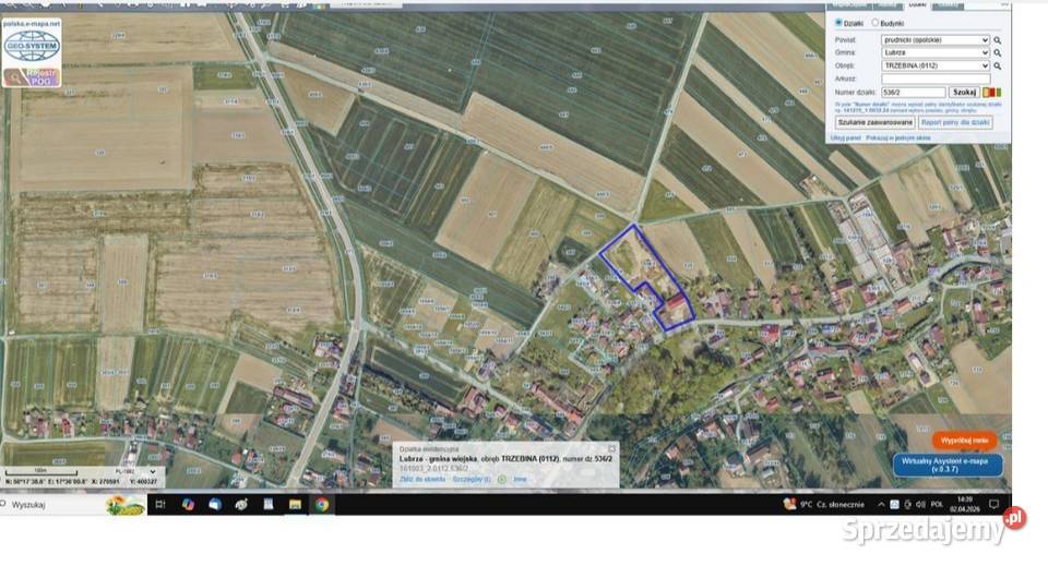 Domdziałka Trzebina opolskie