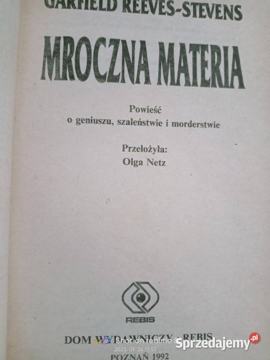 Mroczna materia Stevens horror książki Warszawa