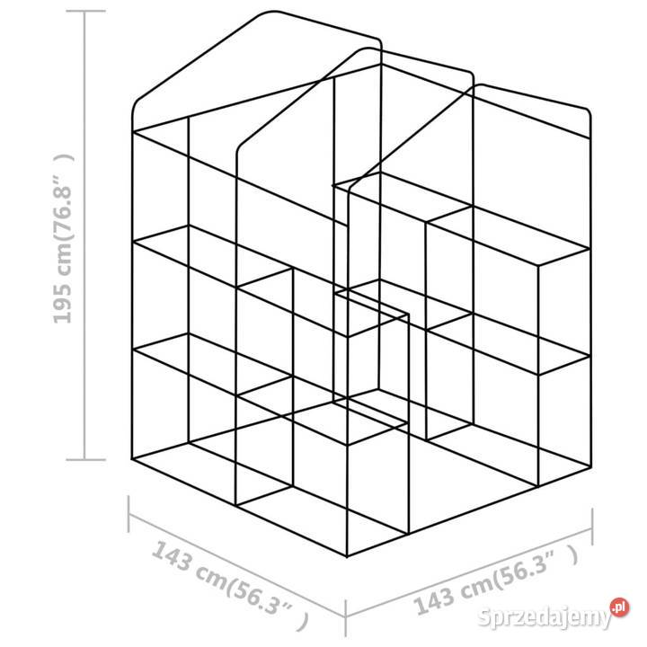 Szklarnia z półkami stalowa 143x143x195 WM48167 mazowieckie Warszawa sprzedam