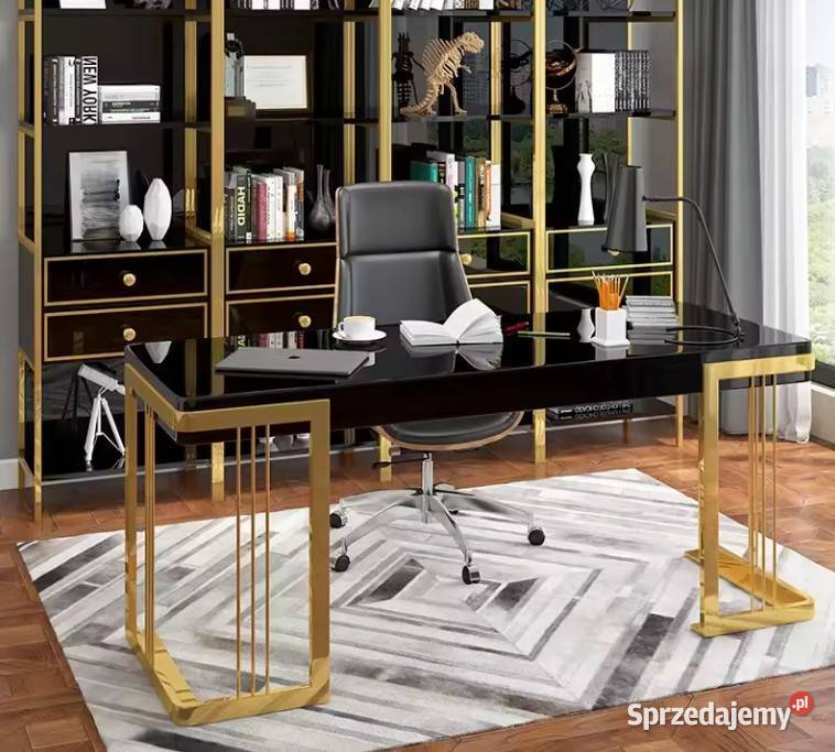 Czarne złote biurko ze stali nierdzewnej Luxury małopolskie