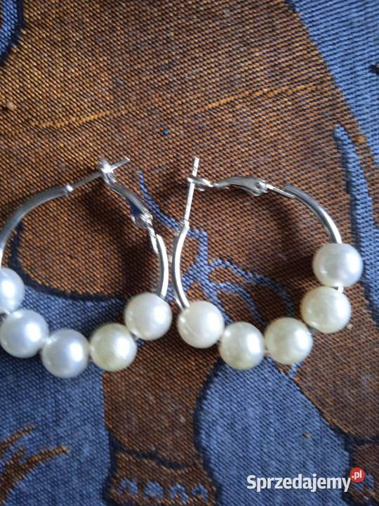 KOLCZYKI KOŁA Z PERŁAMI WYJĄTKOWE posrebrzane Piła