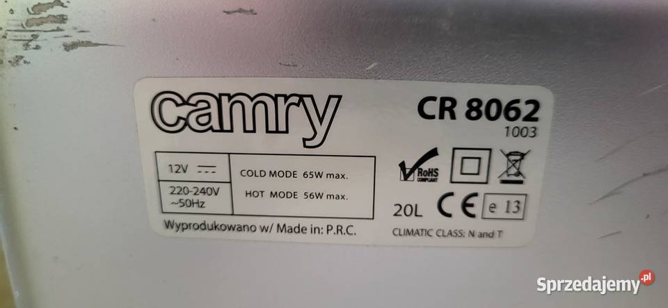 Lodówka turystyczna CAMRY 20l Sprzęt kuchenny