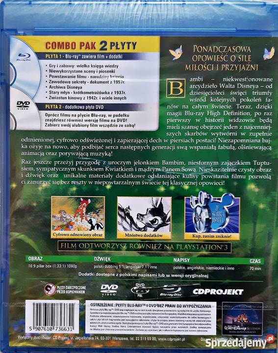 BAMBI 1 2 EDYCJA SPECJALNA 2xBLURAYDVD 3 DYSKI Kalisz