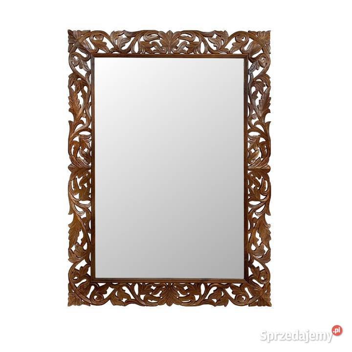 Rzeźbione brązowe lustro 120x160 odcienie brązowego Lublin