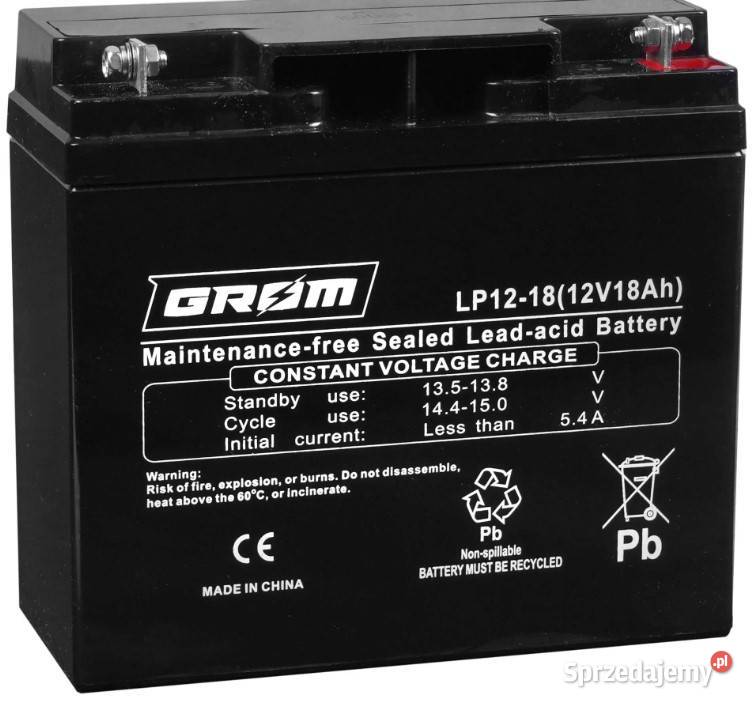 Akumulator żelowy GROM 12V 18Ah LP1218 Wałbrzych sprzedam