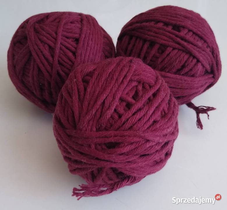 Sznurek bawełniany Burgund Śliwka 193 gramy 2 mm