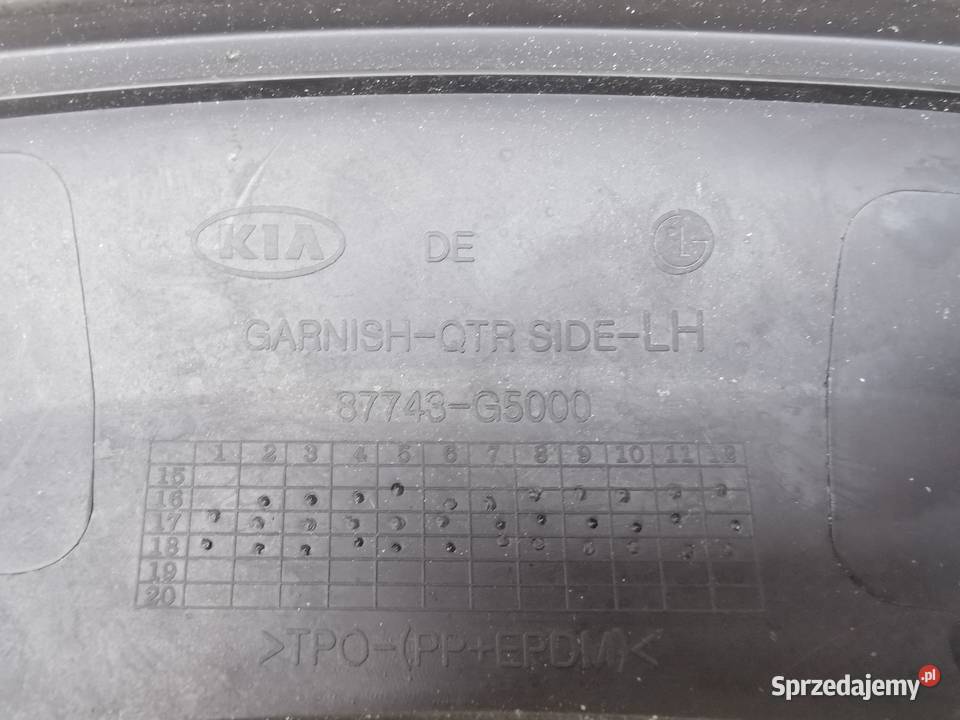 Listwa Błotnika tył lewa lh kia Niro 1 I 1621 Sieraków