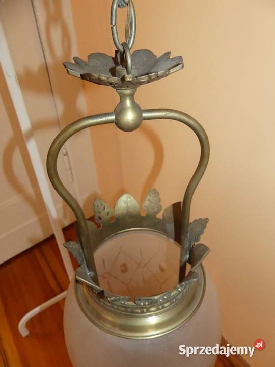Duża dekoracyjna mosiężna lampa wisząca kula sprzedam