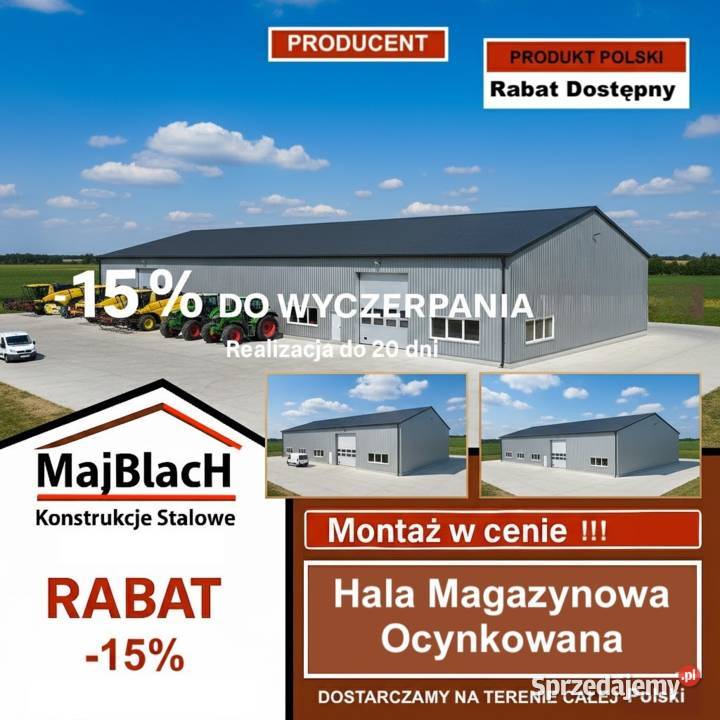Ocynkowany Garaż Blaszany Dwuspadowy Magazyn Radzyń Podlaski