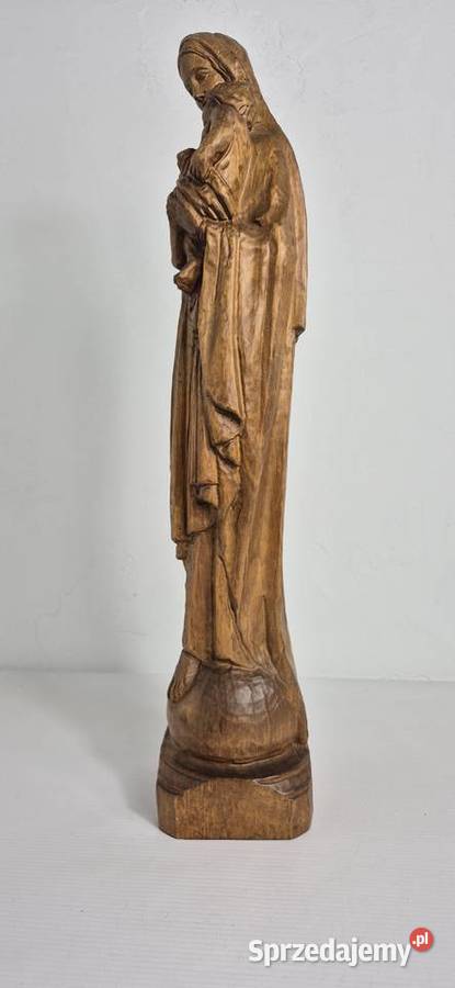Wyjątkowa rzeźba Madonna z Dzieciątkiem Lite Rękodzieło Biłgoraj