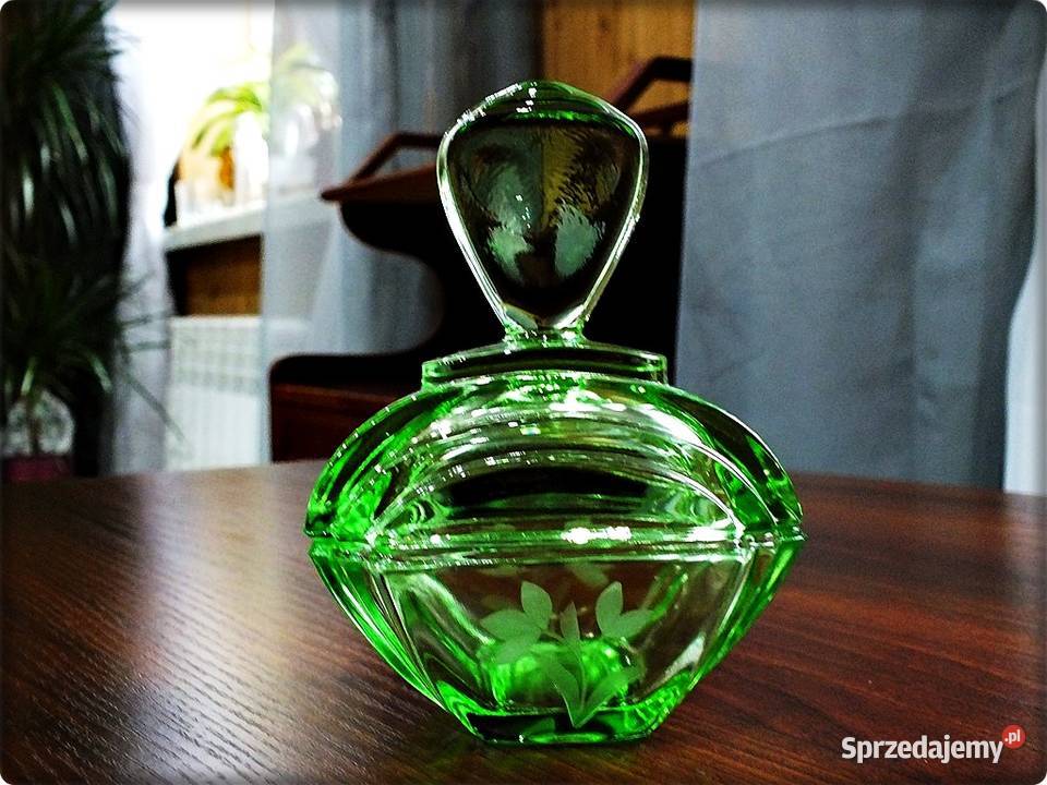 Karafka Perfumetka Szkło Uranowe z lat 30tych