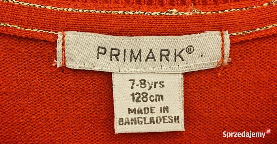 Czerwony dziewczęcy sweter Primark rozmiar 128 Rozmiar 128 Żyrardów