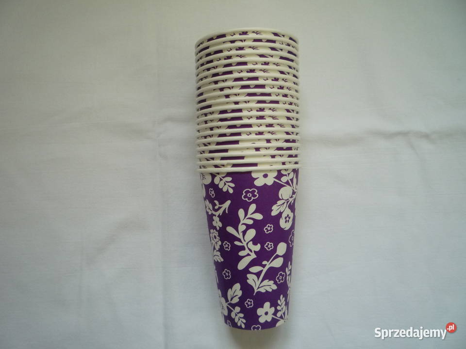 Kubki 19 i Talerzyki Papierowe 19 Fioletowe na Akcesoria kuchenne Szczecin