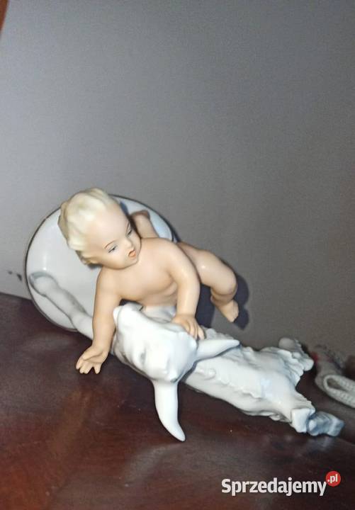 Figurka chłopca z koziołkiem Schaubach Turyngia Gdańsk