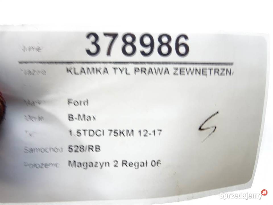 KLAMKA TYŁ PRAWA ZEWNĘTRZNA FORD B Minivan podkarpackie