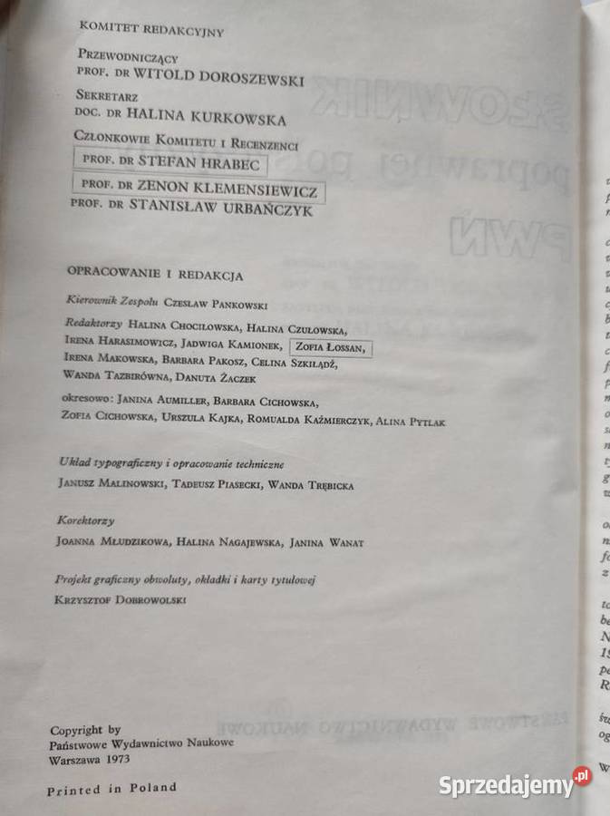 słownik poprawnej polszczyzny Witold Doroszewski Kielce sprzedam