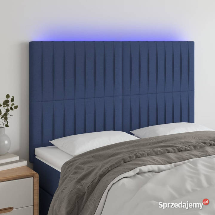 Zagłówek do łóżka z LED niebieski 144x5x118128 Warszawa