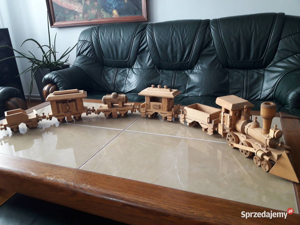 Stara drewniana kolekcjonerska kolejka lubelskie Janów Lubelski