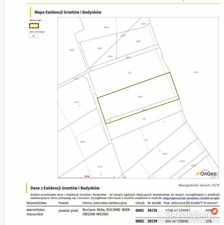 sprzedaży gruntu Iznota 6978m2 Nieruchomości
