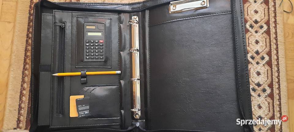 Nowa skórzana czarna teczka aktowa na zamek Lublin