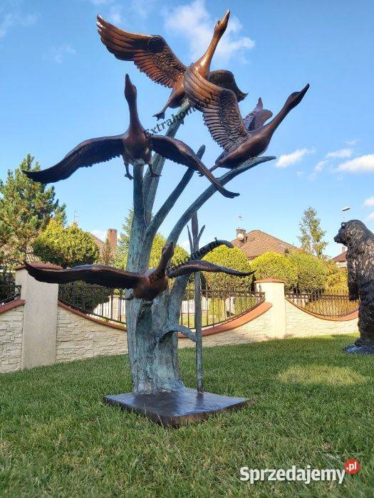 Fontanna z brązu 4 Odlotowe Kaczki H160 Szczecin