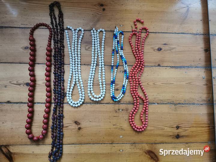 Korale naszyjnik PRL Lata 6070te 6 sztuk Lębork