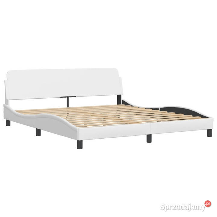 Rama łóżka z LED biała sztuczna skóra 180x200 218cm Warszawa sprzedam