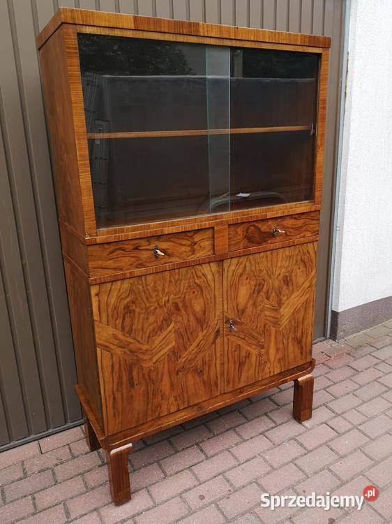 Witryna Biblioteka ARTDECO Unikat Orzech Stara Swarzędz