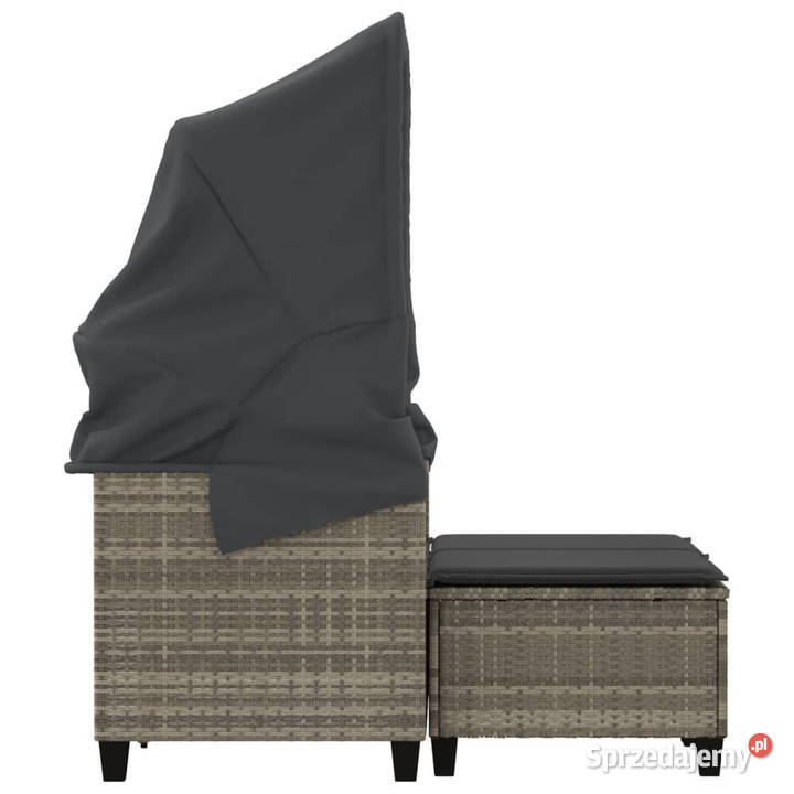 2os sofa ogrodowa daszek i podnóżki jasnoszara Warszawa