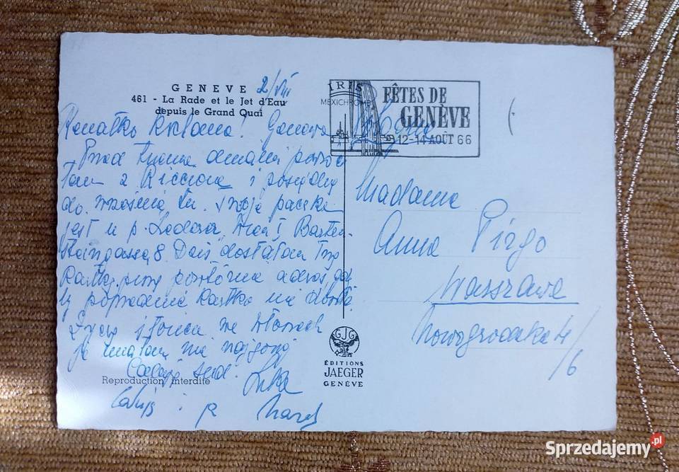 GENEWA WIDOK NA NAJWYŻSZĄ FONTANE JET D EAU W Pocztówki i karty telefoniczne lubelskie Piszczac