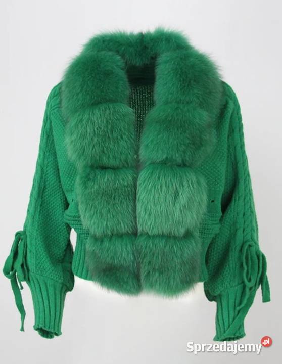 Sweter obszycia futro naturalne Lis futrzana Katowice
