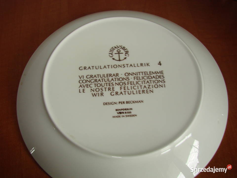 Gustavsberg talerz rocznicowy 1975 Pruszcz Gdański