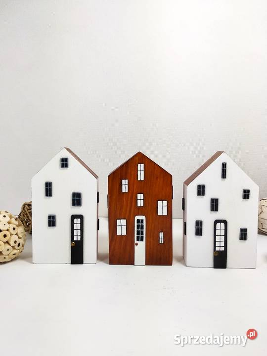 Drewniane dekoracyjne kamieniczki Wyposażenie wnętrz