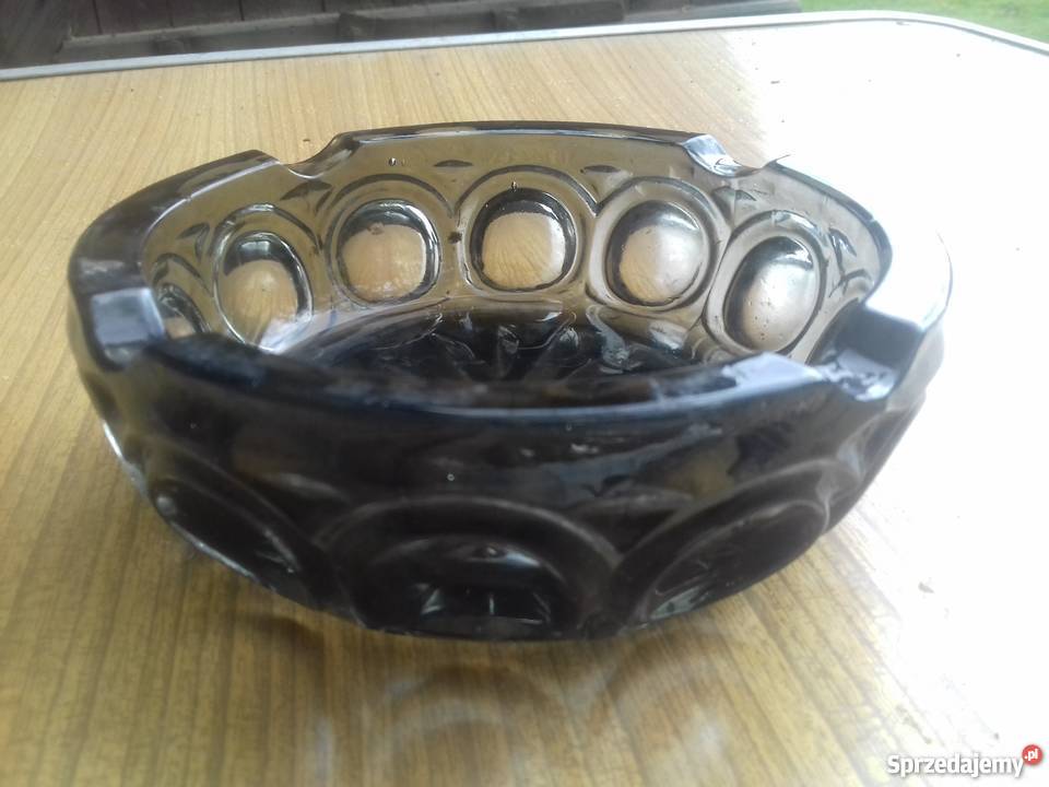 Stara brązowa popielniczka PRL Dąbrowa Górnicza