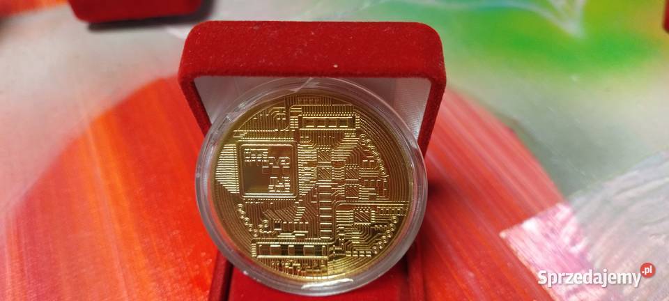 Bitcoin moneta pamiątkowa pozłacana Pozostałe Wołomin