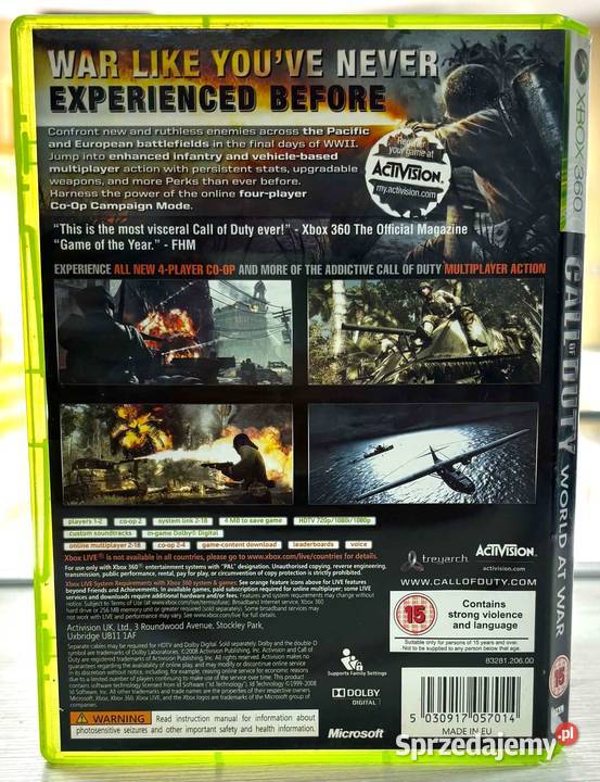 Xbox 360 Call of duty world at war