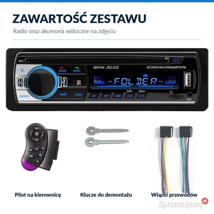 Radio samochodowe JSD520 Bluetooth 1 DIN USB FM łódzkie Pabianice