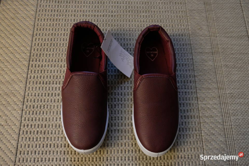 Burgundowe trampki tenisówki buty slip on Toruń