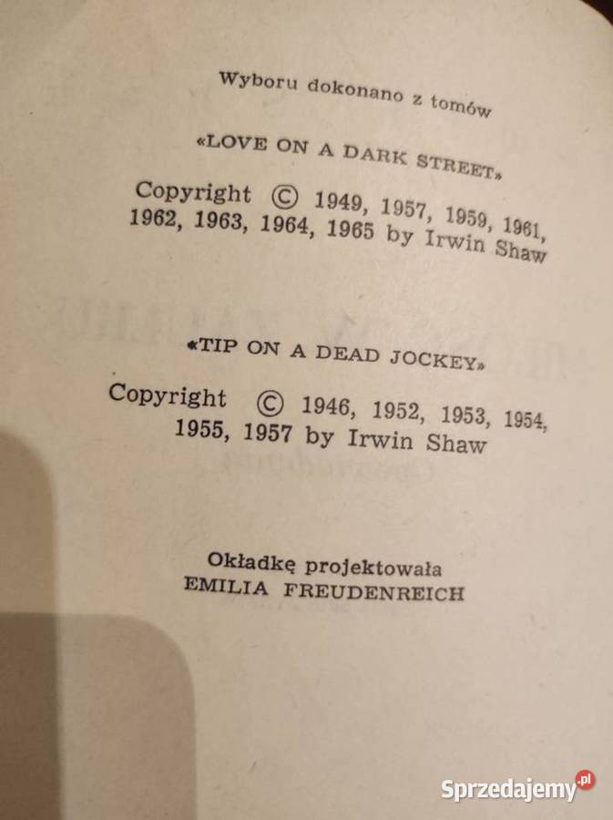shaw irwin miłość w zaułku wydanie pierwsze 1970 świętokrzyskie Kielce