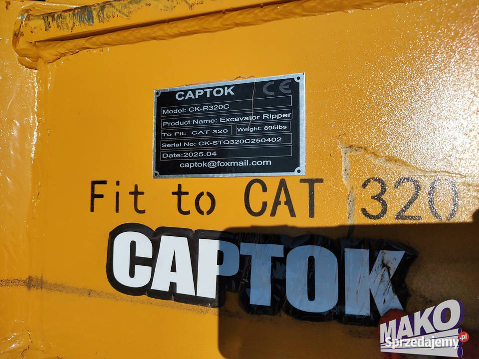 Nowy zrywak do koparki Captok CKR320C Miller fi Ostrowiec Świętokrzyski