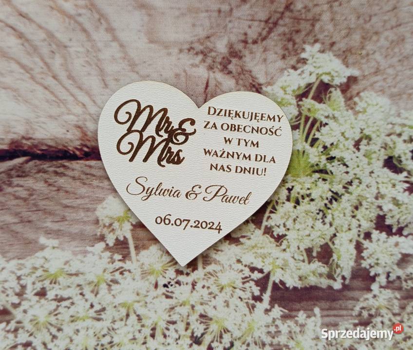 Magnes ślubny MR MRS elegancki upominek gości Bełchatów