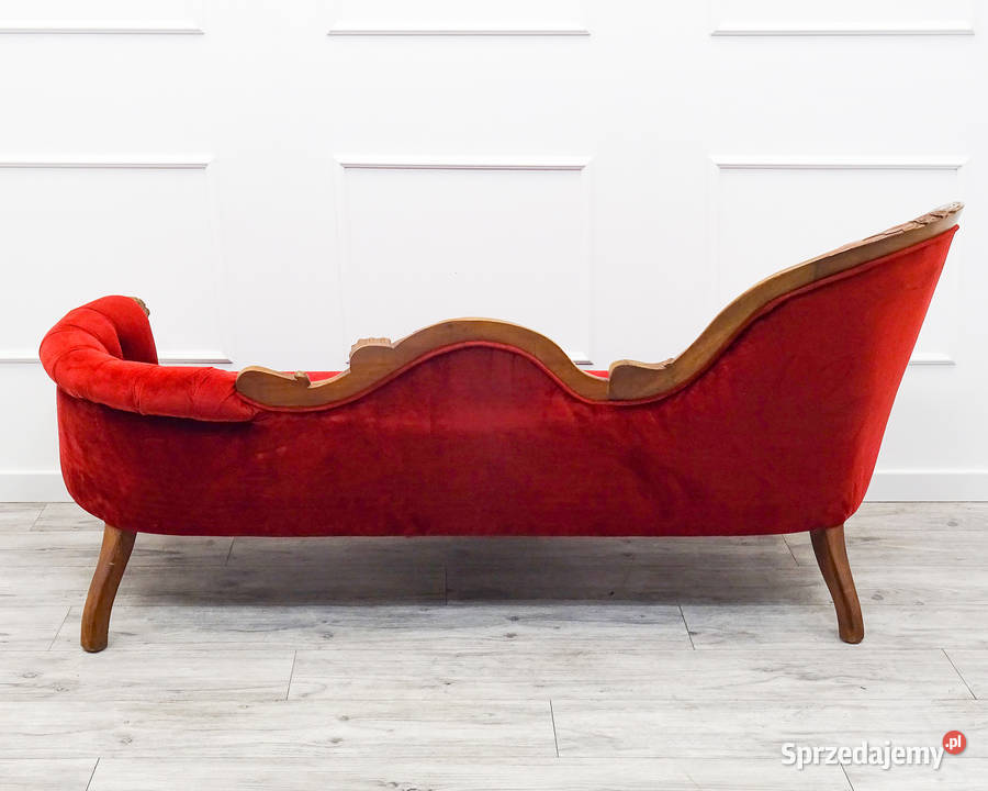 Bordowy SZEZLONG LUDWIK stylowa SOFA 186cm
