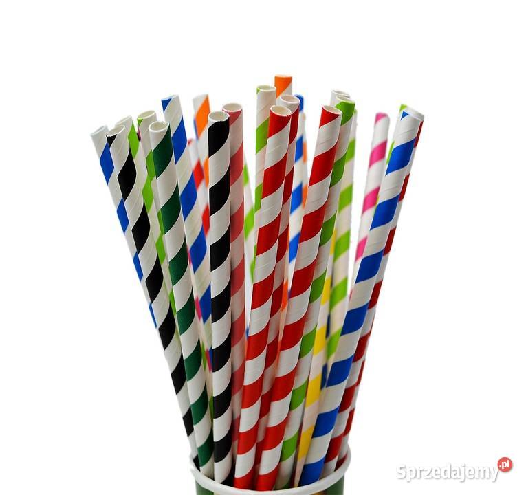 Słomki papierowe proste 21 8mm mix kolorów 250 Sandomierz sprzedam