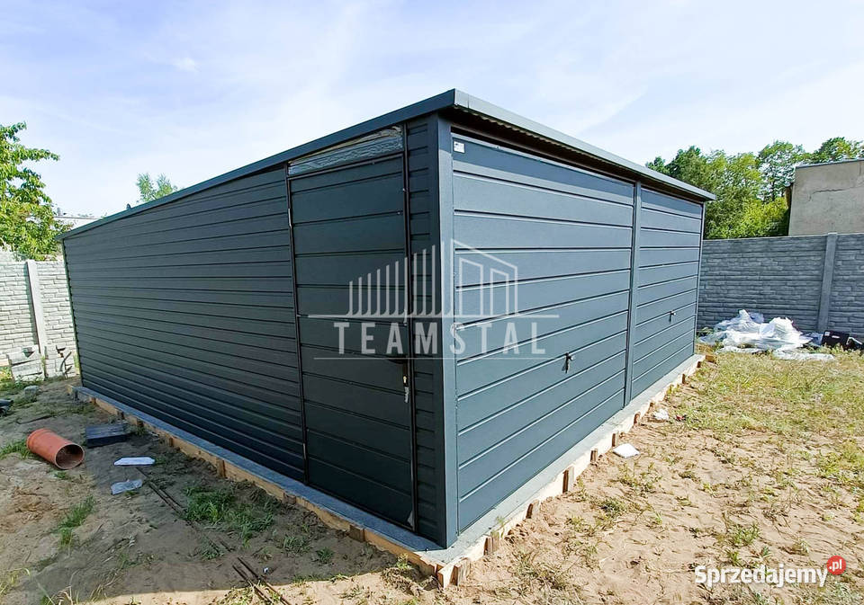 GARAŻ BLASZANY 6m x 5m spad tył 2x Brama drzwi Słupsk