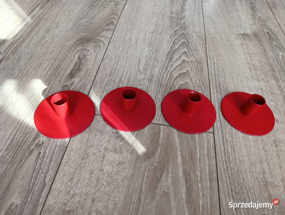 świeczniki Ikea czerwone 4 sztuki Poznań