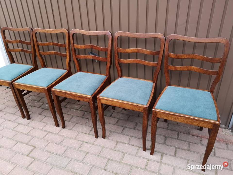 Krzesła ARTDECO Stare Antyk Komplet 5 Sztuk Swarzędz