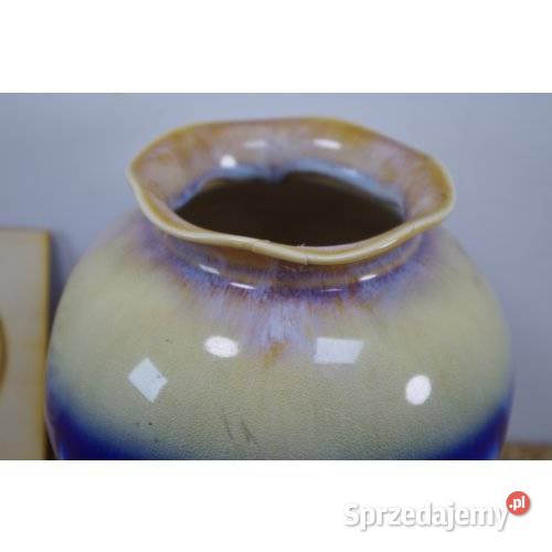 Wazon ceramiczny vintage z efektowym szkliwem