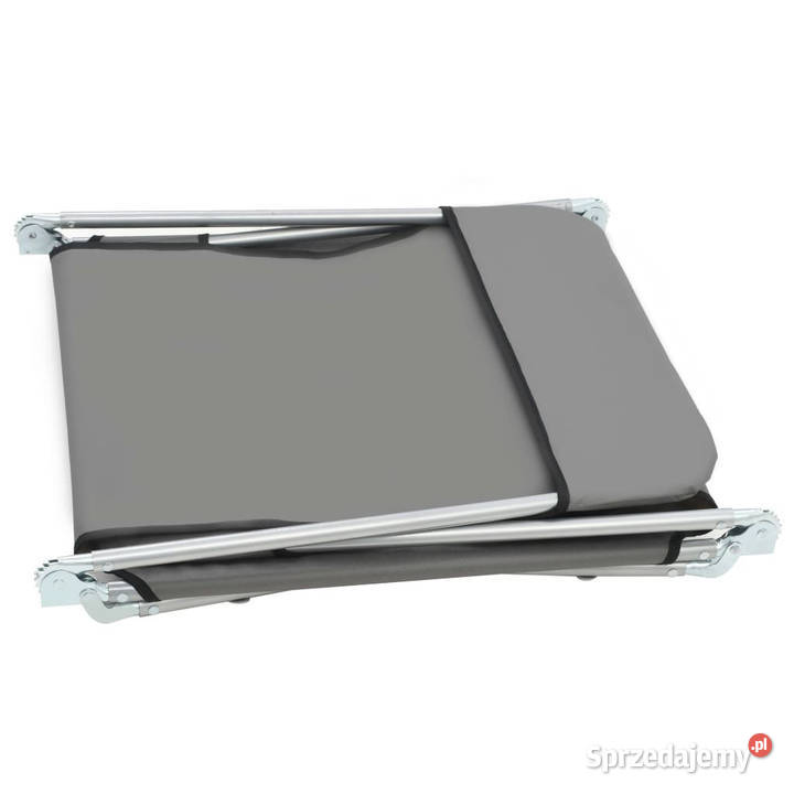 Składane leżaki 2 stal i tkanina szare WM44302 Warszawa