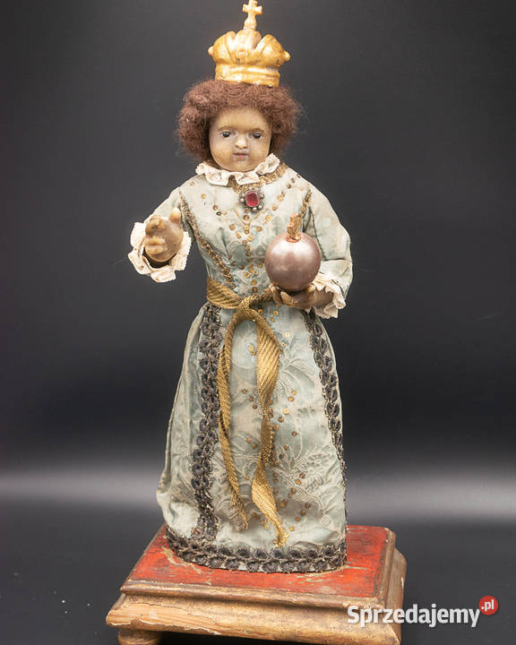Woskowa figura Dzieciątko Jezus XIX wiek unikat Poznań